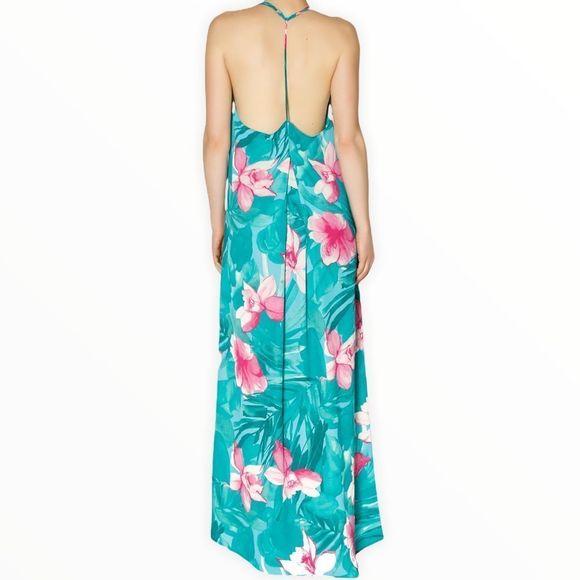 Show Me Your Mumu SMYM T Rex Green Tropical Floral T Back Maxi Dress - Picture 2 of 13
